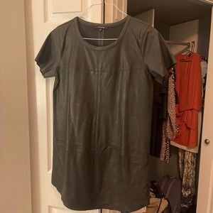 Leather faux mini dress